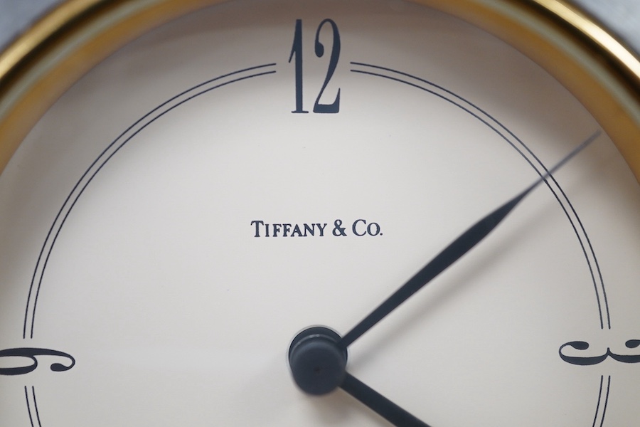 A Tiffany & Co. quartz timepiece, stamped 194, 10cm high. Condition - good, not currently working